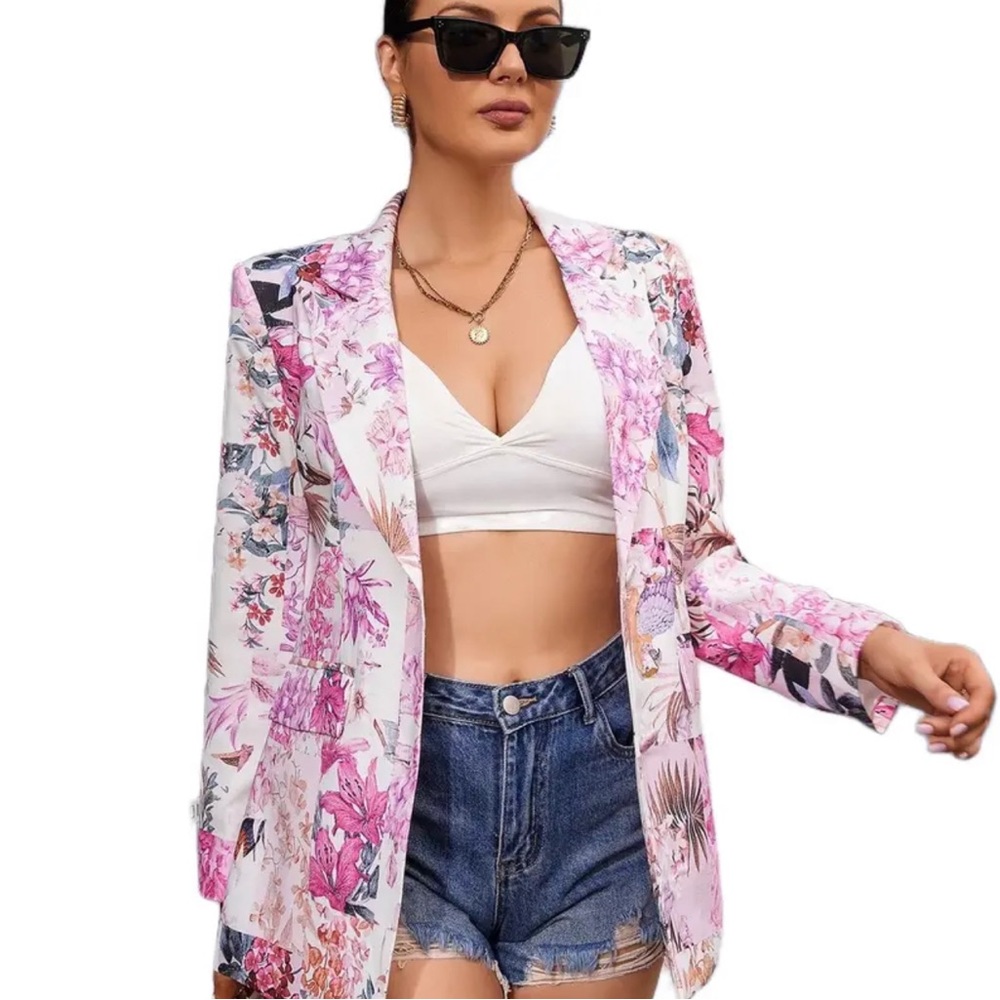 Classy Floral Print Blazer